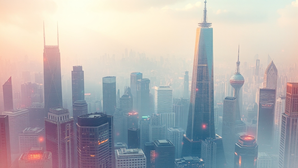 HBM 및 AI 반도체 시장 성장 (watercolor 스타일)