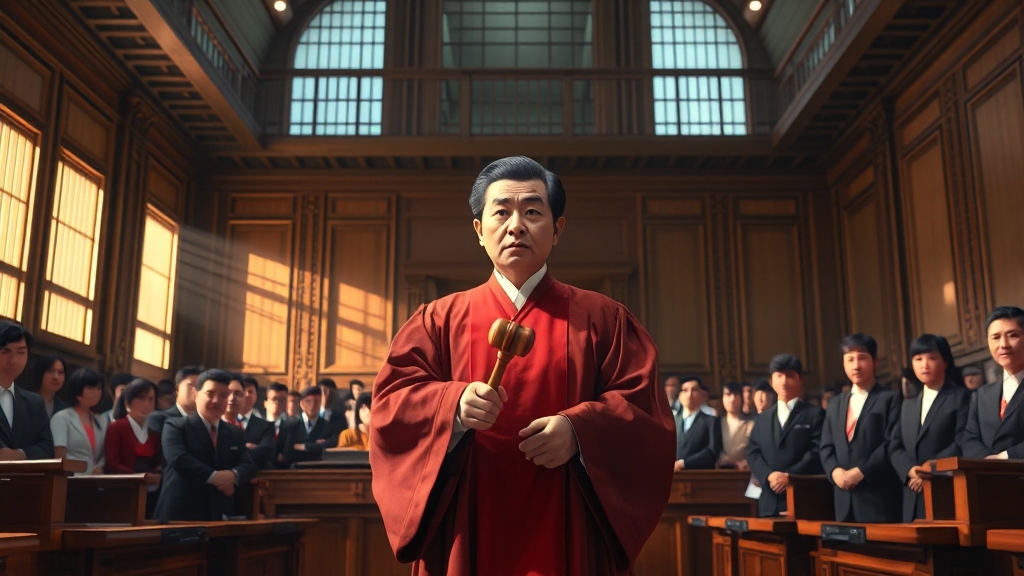 탄핵 심판 절차와 결과 (realistic 스타일)