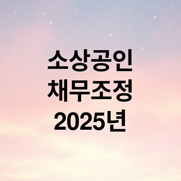 소상공인
채무조정
2025년 (공인 정책자금 채무조정 채권소각)