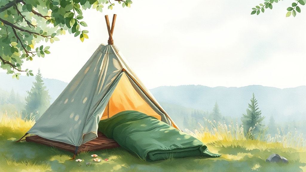 젖은 캠핑 용품 관리법 (watercolor 스타일)