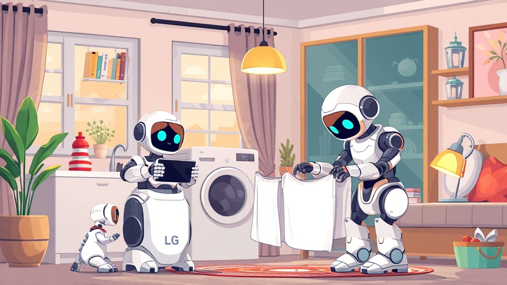 휴머노이드 로봇의 주요 기능 (cartoon 스타일)