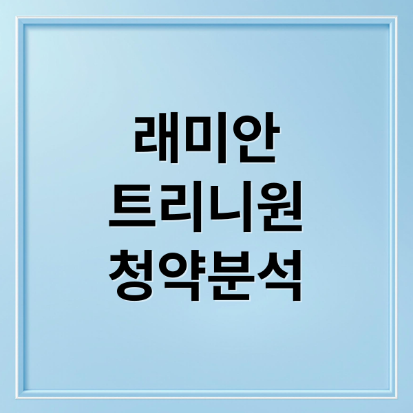 래미안
트리니원
청약분석 (래미안 트리니원 청약 경쟁률)