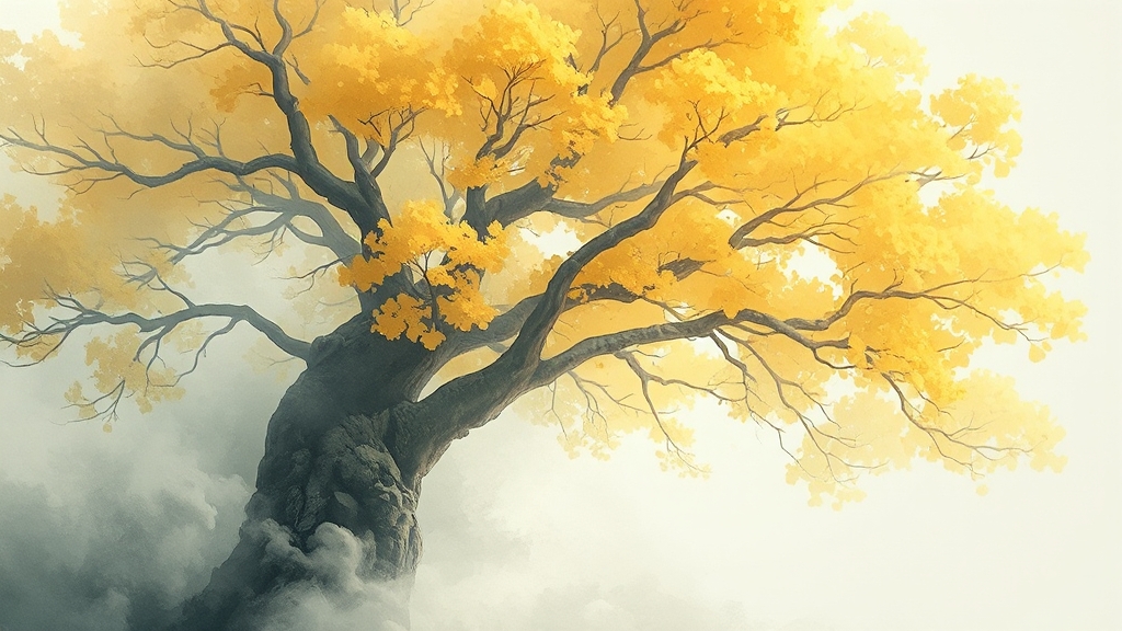 천년 은행나무, 원주 명물 (watercolor 스타일)