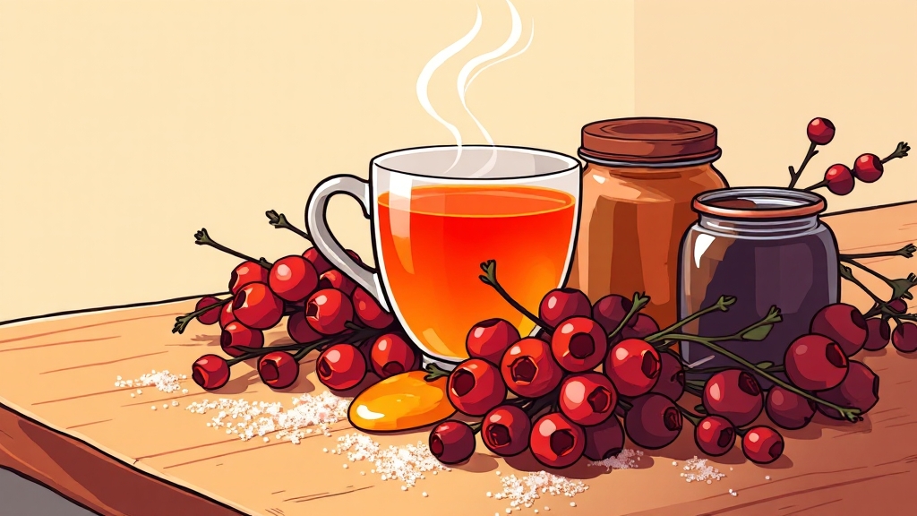 마가목 효능 7가지 & 섭취 가이드 5 마가목 섭취 방법: 차, 술, 분말 등 (cartoon 스타일)