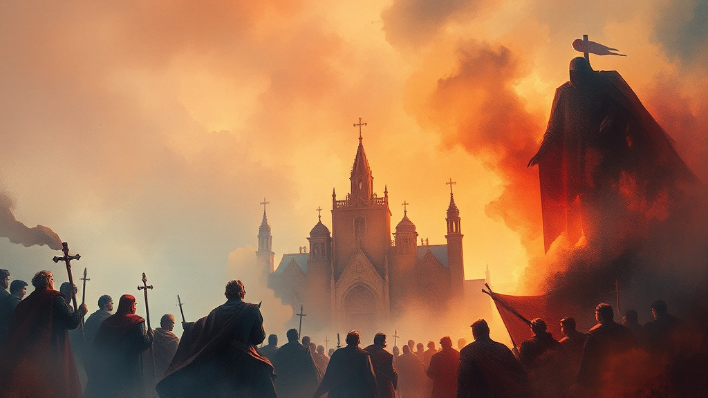 종교개혁의 역사적 배경 (watercolor 스타일)