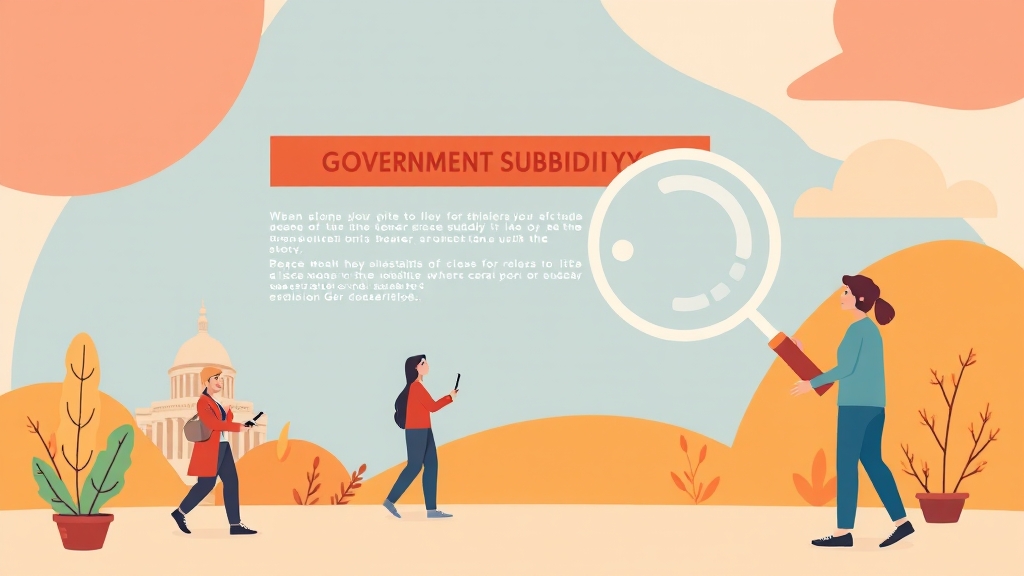 주요 정부 지원금 종류 (illustration 스타일)