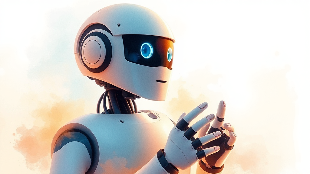 가사 및 비서형 로봇: 일상 속으로! (watercolor 스타일)