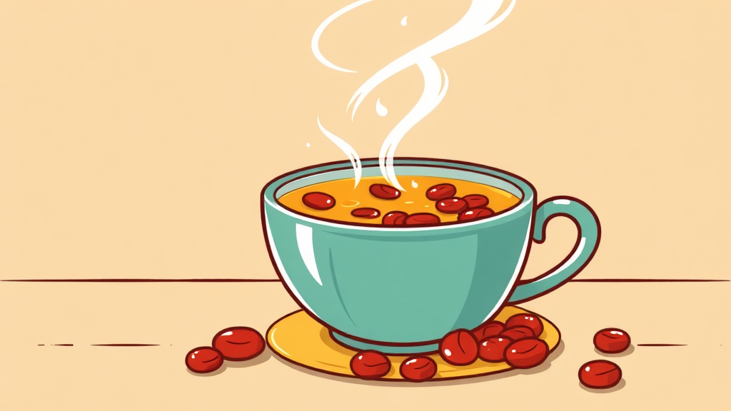 호박팥차, 뭘까요? (cartoon 스타일)