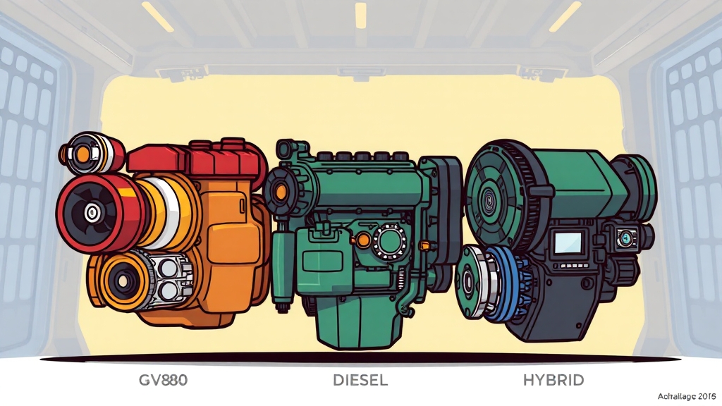 GV80 엔진 성능 집중 비교 (cartoon 스타일)