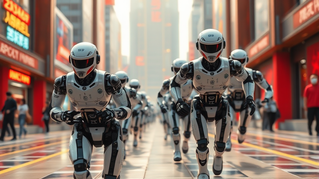 중국 휴머노이드 로봇 개발 현황과 시장 전망 (realistic 스타일)