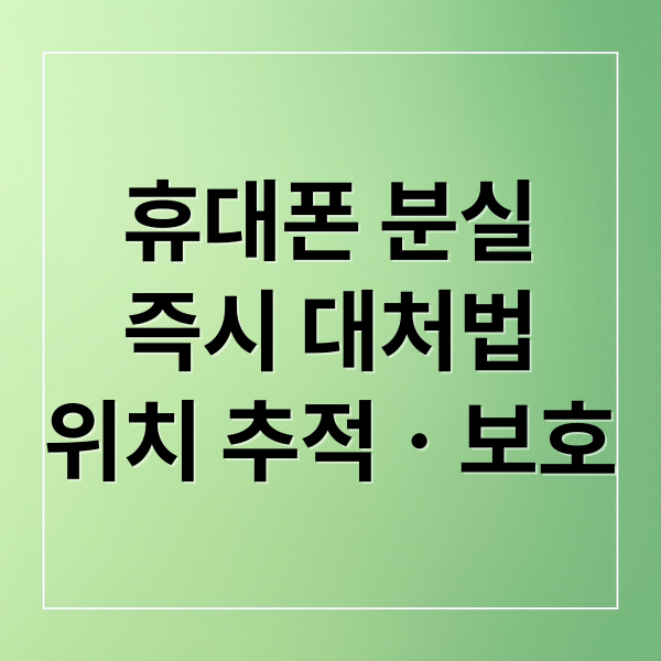 휴대폰 분실즉시 대처법위치 추적ㆍ보호 (잃어버린 휴대폰 위치 추적)