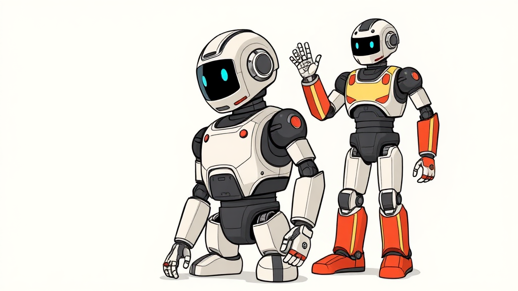 일본 휴머노이드 로봇 개발 역사 (illustration 스타일)