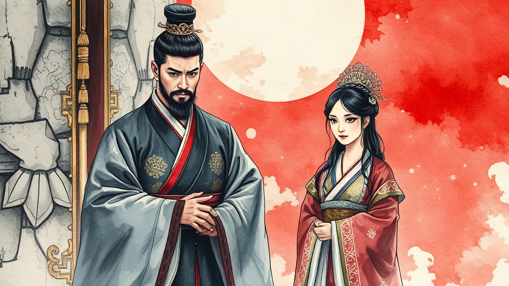 주요 등장인물 관계도 (watercolor 스타일)