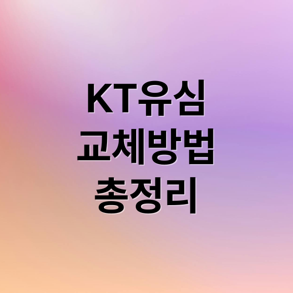 KT유심
교체방법
총정리 (KT 유심 교체 방법 비용 유심 종류)