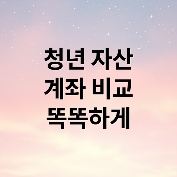 청년 자산
계좌 비교
똑똑하게 (청년 도약계좌 vs 청년내일저축계좌 뭐가 더 이득?)