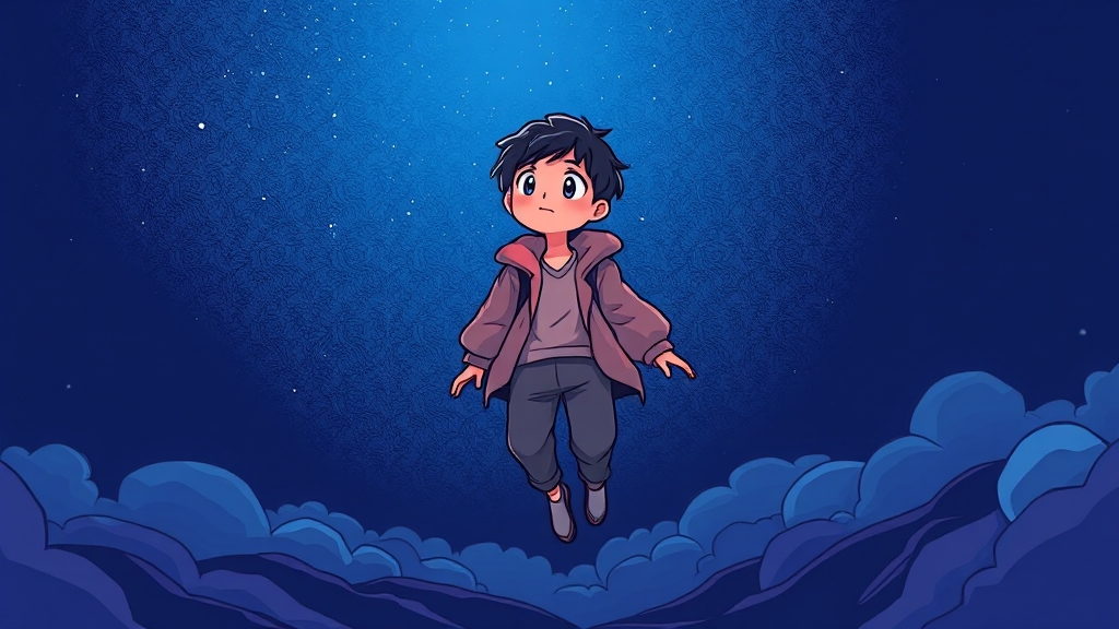 검은 옷 꿈 상황별 해석 (cartoon 스타일)