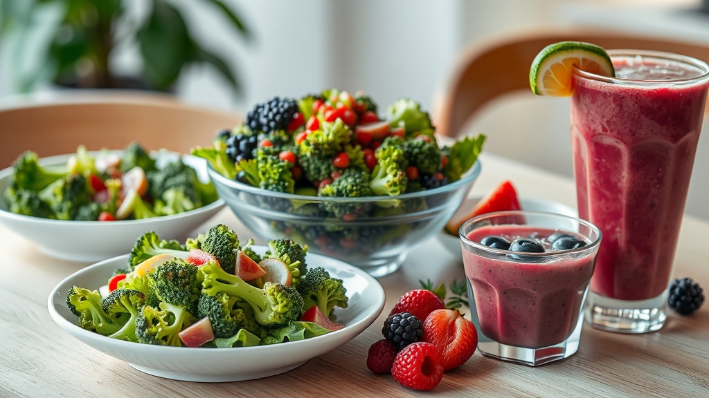 염증 완화 레시피 (realistic 스타일)