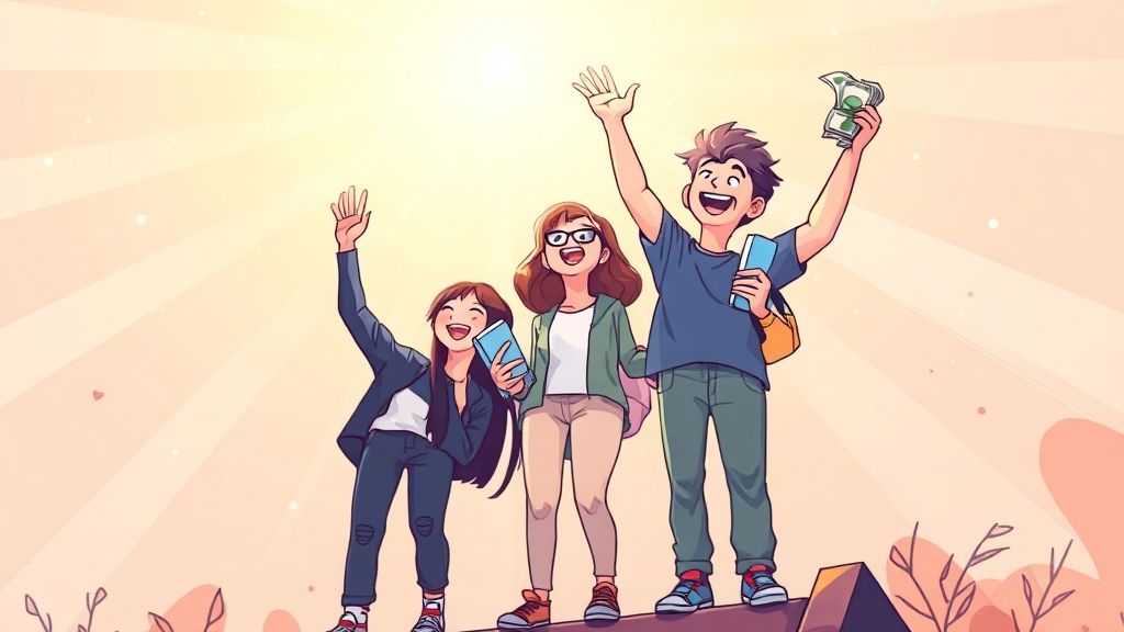 자산 형성 효과, 미래를 위한 투자 (cartoon 스타일)