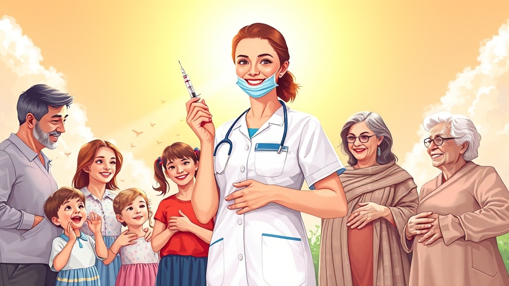 무료 독감 백신 국가 지원 혜택 (illustration 스타일)