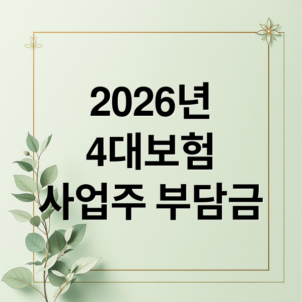 2026년
4대보험
사업주 부담금 (2026년 4대보험 사업주 부담금)