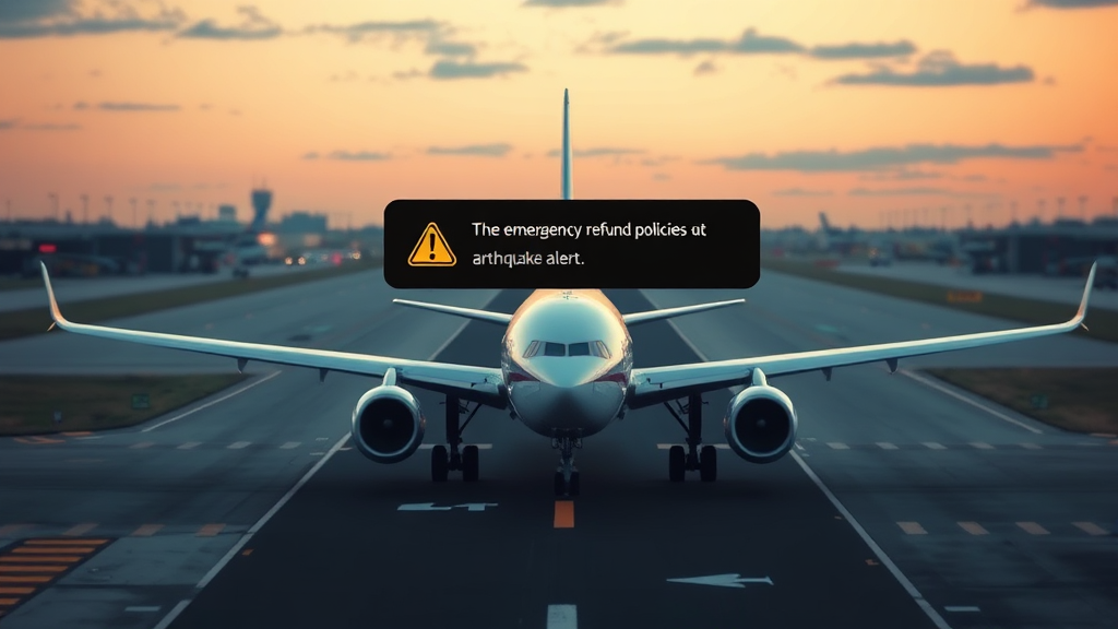 지진 발생 시 항공편 변경 및 예약 (realistic 스타일)