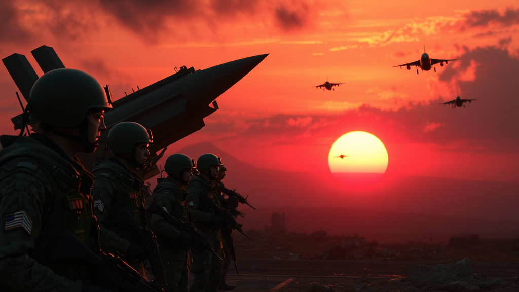 북한 위협과 주변국 군사 움직임 (realistic 스타일)