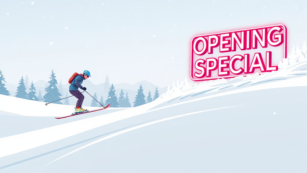 스키장 개장 기념 프로모션 및 혜택 (illustration 스타일)