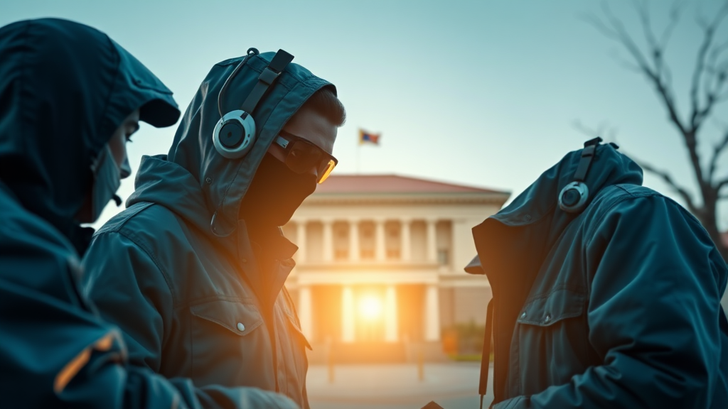 정부 및 기업의 해킹 대응 (realistic 스타일)