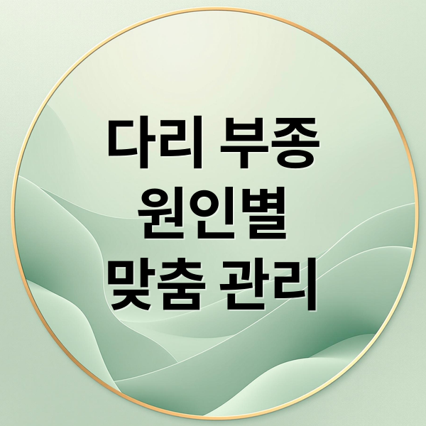 다리 부종 원인별 맞춤 관리