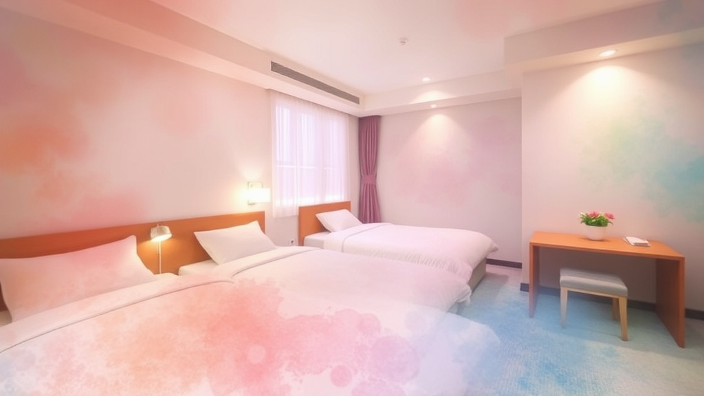 객실 종류 및 특징 비교 (watercolor 스타일)