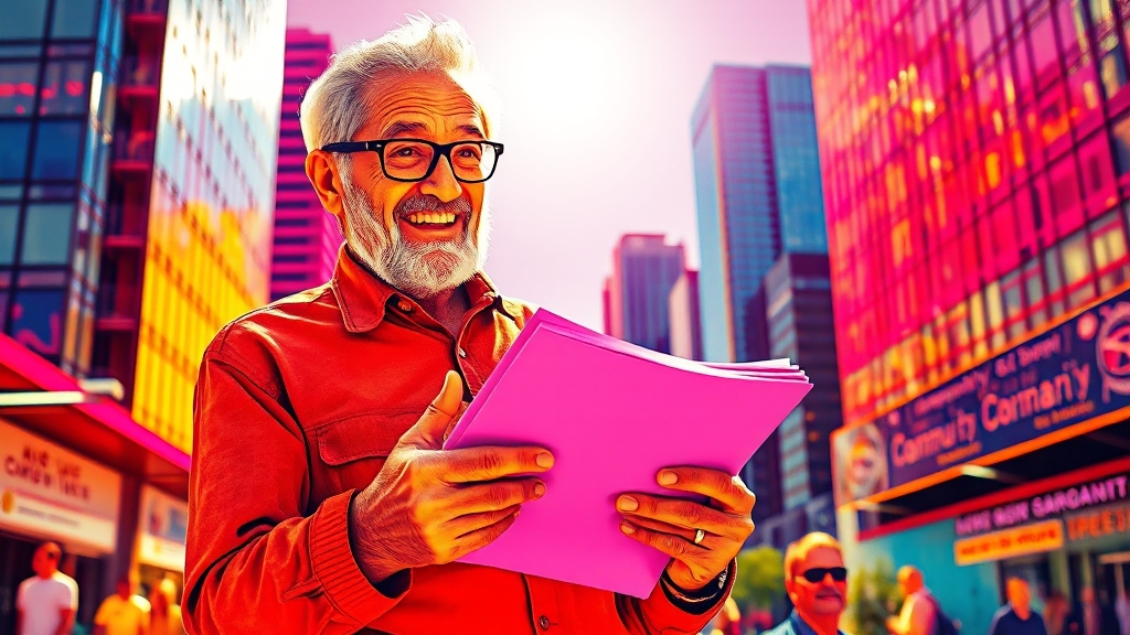 노인일자리 신청 방법 (popart 스타일)