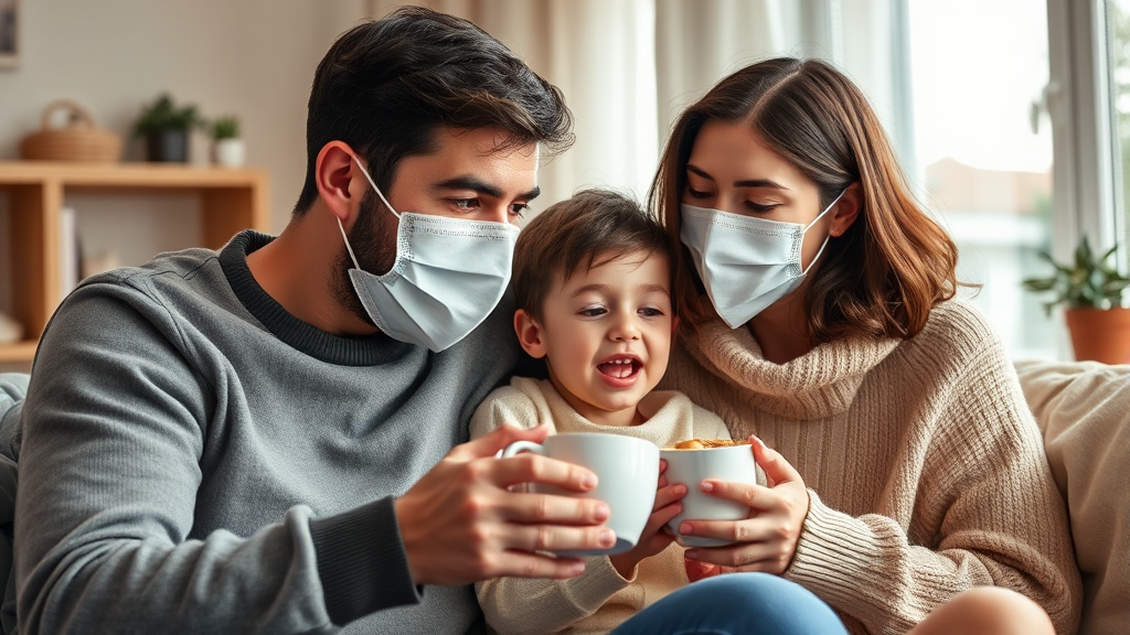 A형 독감 격리 기간 및 관리 (realistic 스타일)