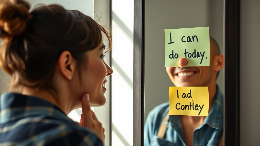 일상 속 긍정 자기 암시 실천 가이드 (realistic 스타일)