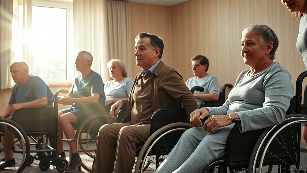 뇌경색, 후유증과 재활 관리 (realistic 스타일)