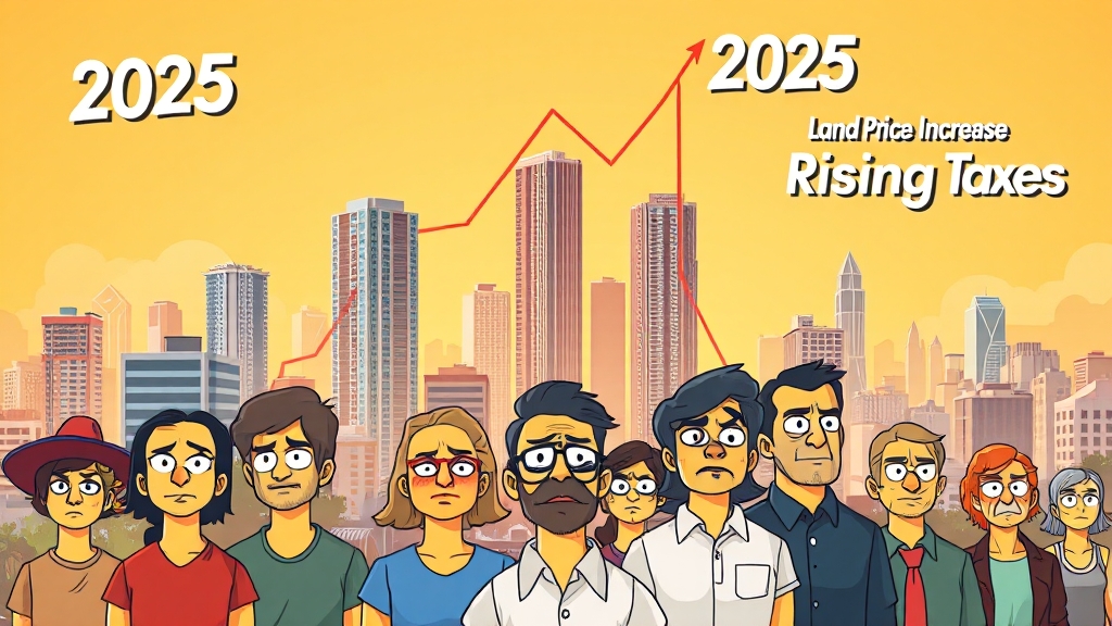2025년 공시지가 변동, 내게 미치는 영향은? (cartoon 스타일)