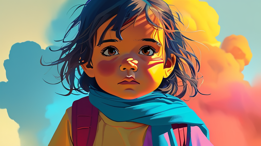 미세먼지가 기관지에 미치는 영향 (cartoon 스타일)