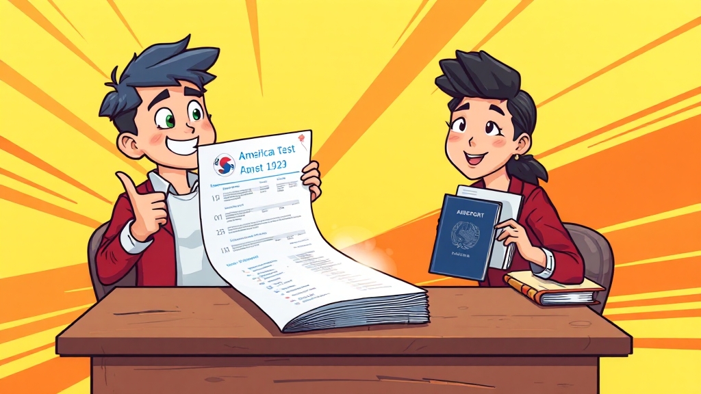 J1 비자 신청 자격 및 서류 (cartoon 스타일)