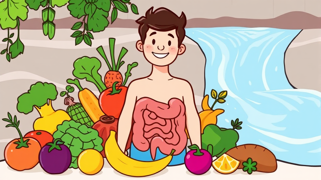 맹장염 예방을 위한 생활 습관 (cartoon 스타일)