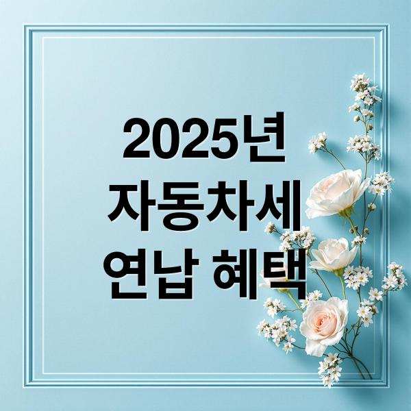 2025년
자동차세
연납 혜택 (자동차세 연납 신청)