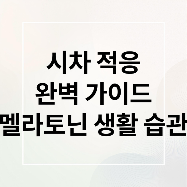 시차 적응
완벽 가이드
멜라토닌 생활 습관 (시차적응 멜라토닌 효과 꿀팁)