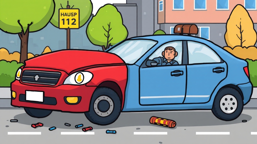 사고 발생 시 초기 대처 (cartoon 스타일)