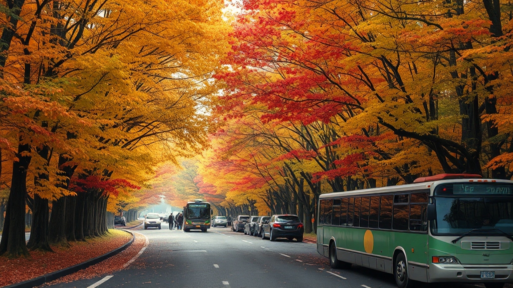 교통 정보: 주차 & 대중교통 (realistic 스타일)