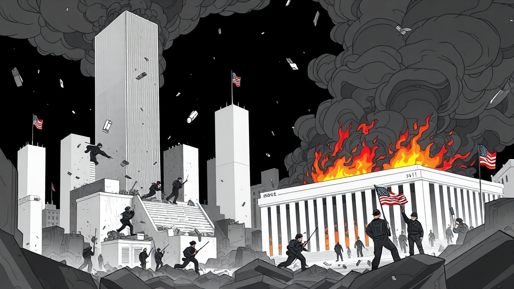 세계 무역 센터와 펜타곤 공격 (cartoon 스타일)