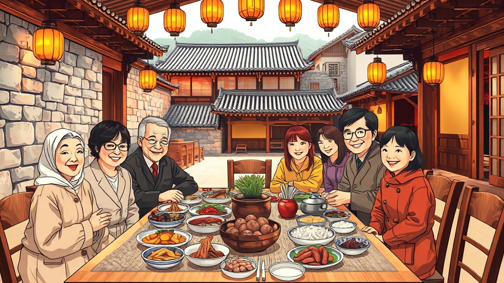 추석 가족 모임 장소 추천 (illustration 스타일)