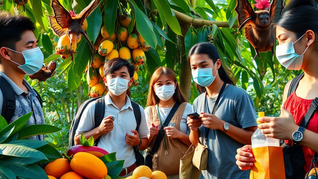 니파 바이러스 예방 수칙 (realistic 스타일)