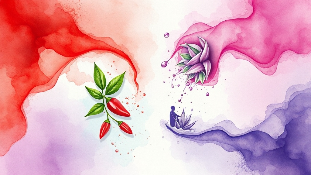 레드 vs 퍼플: 나에게 맞는 선택 (watercolor 스타일)