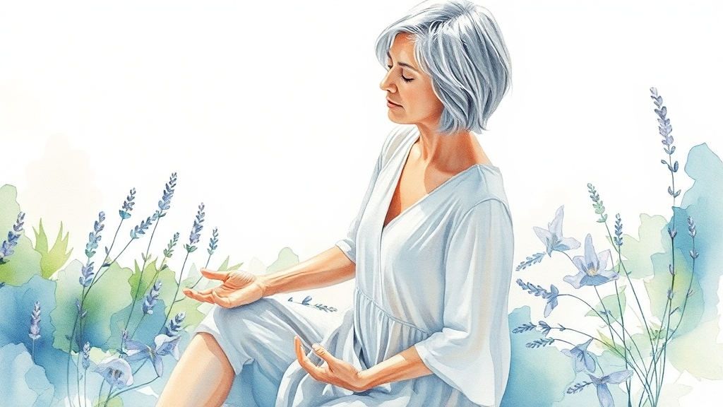 스트레스 해소 및 정신 안정 요가 기법 (watercolor 스타일)