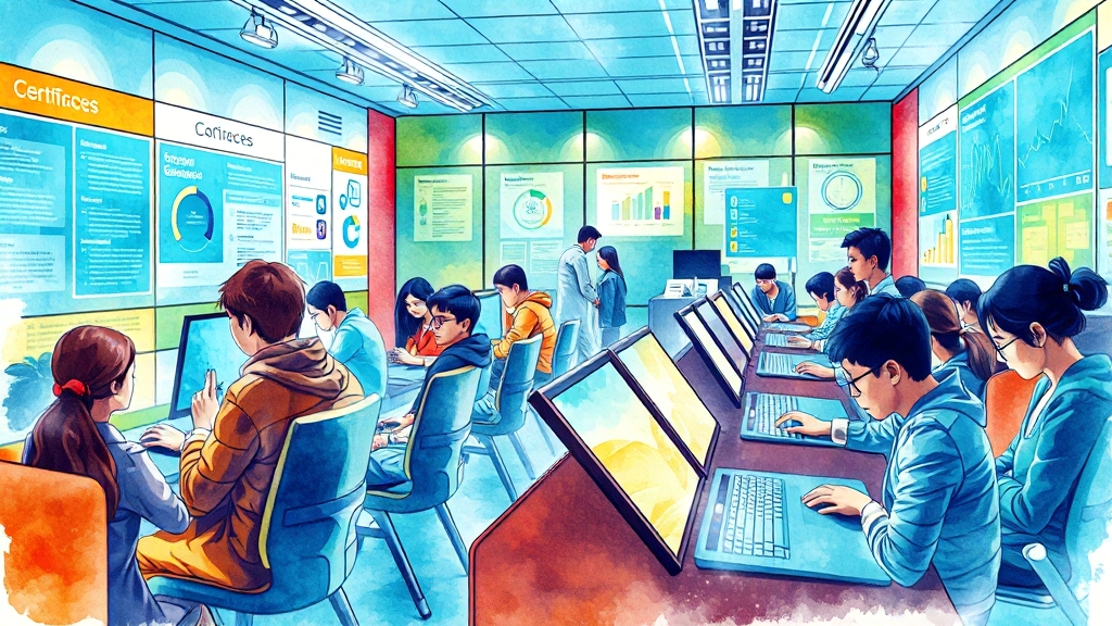 관련 자격증 취득 과정 (illustration 스타일)