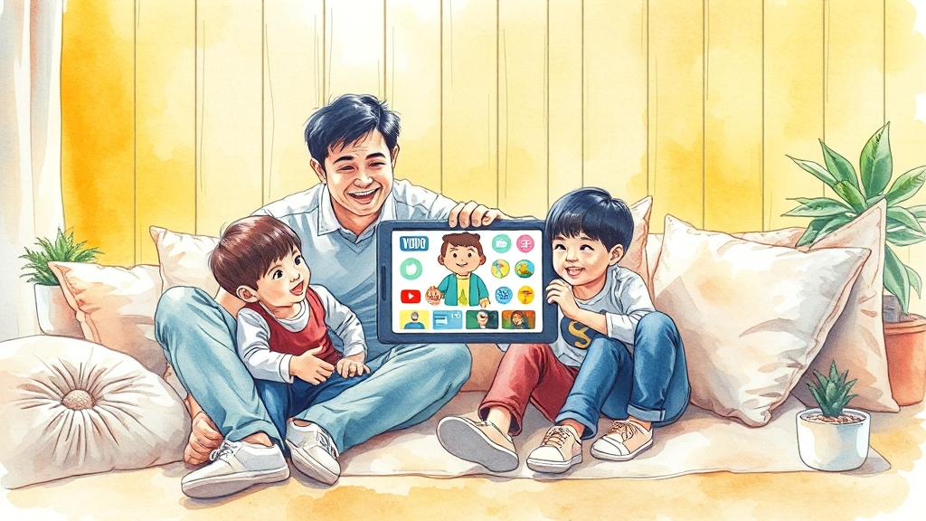 안전한 시청 환경 조성 (watercolor 스타일)