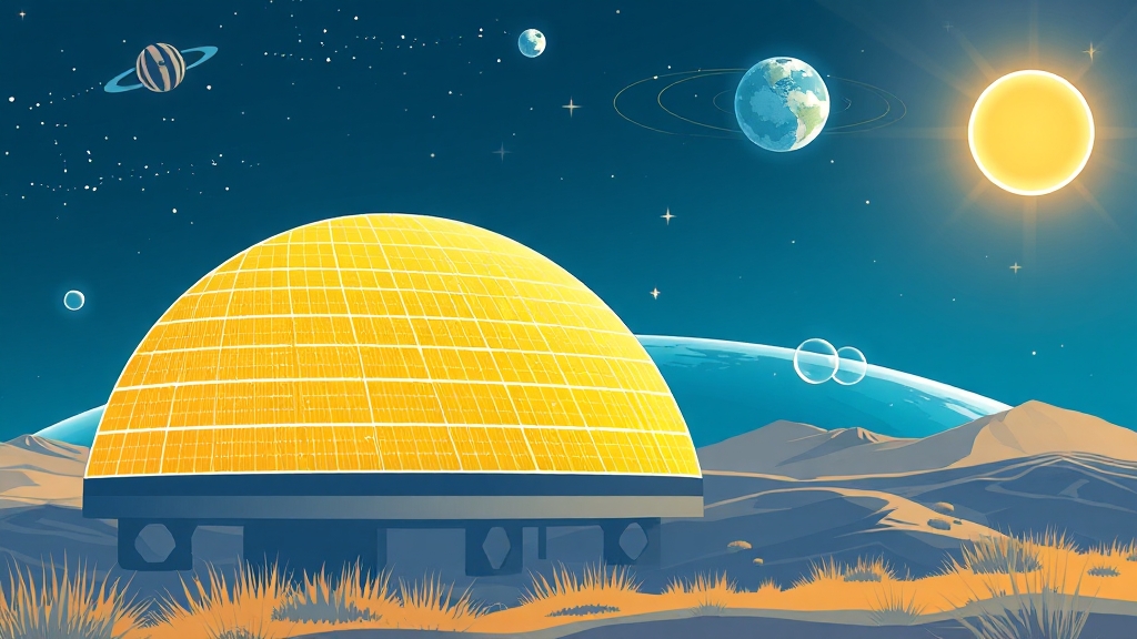 우주 태양광 발전, 페로브스카이트 역할 (illustration 스타일)